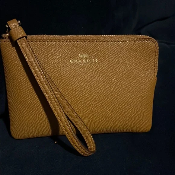 Coach Tan Leather Clutch Wristlet - Picture 1 of 5